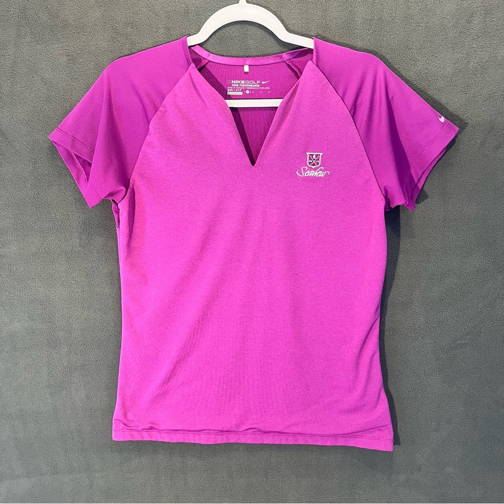 Nike Golf Tour Performance Collarless S/S Shirt Women’s Medium 1919 Seaview
